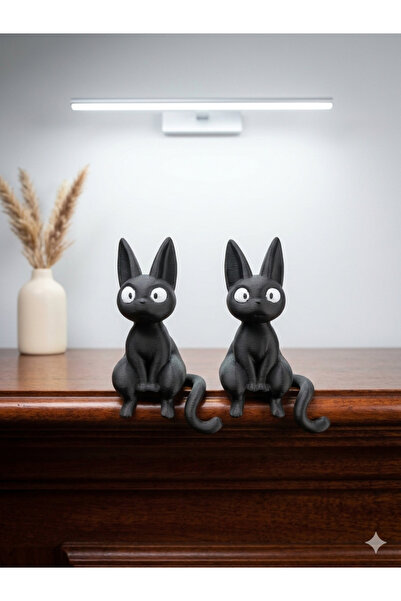 Piyo Design 2 Adet Ghibli anime iki adet oturan siyah kedi figürü jiji kiki