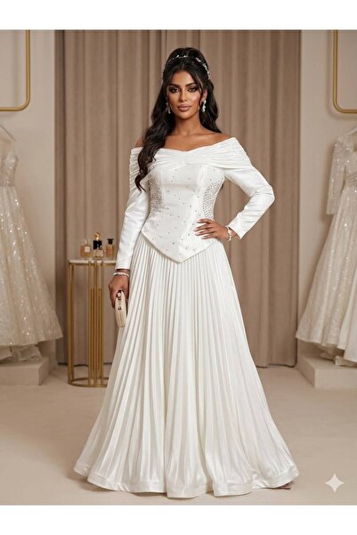 Mally Royal White Evening Dress