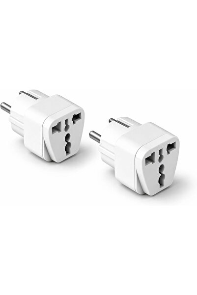 MMinora Universal Priz Adaptörü 2’li Set, Avrupa Tipi Fiş EU,Çoklu Girişli Se...
