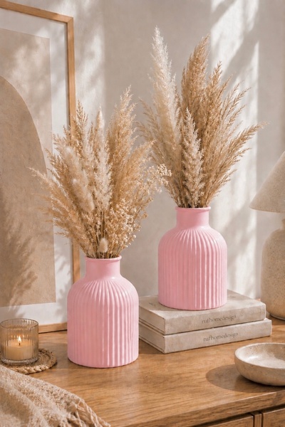 rufhomedesign Nordic Style Decorative 2-Piece Vase 11cm Modern Bohemian Livin...
