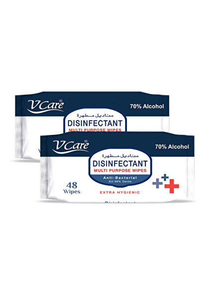 vcare V Care Disinfectant Multi-Purpose Anti Bacterial Wipes - 48'S | Kills 9...
