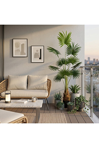 sharpdo 180CM Artificial Fan Palm Tree Faux Tropical Floor Plant for Home Decor