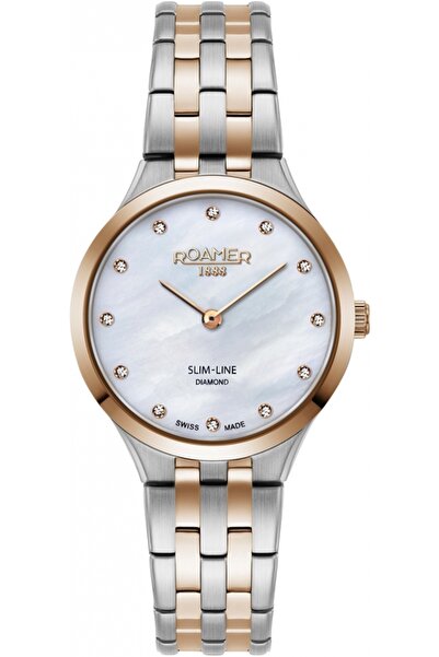 Roamer ceas de damă 512847 49 89 20 — aur roz, stil clasic, cu diamante