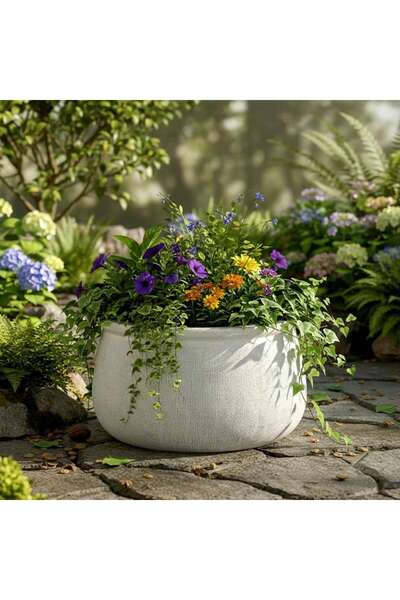 PAN HOME Ashen Ceramic Planter 42.5x42.5x24cm - Grey