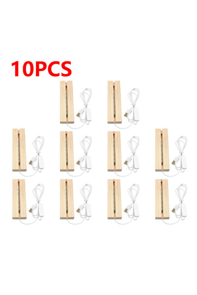 Choice12 APWIKOGER 10pcs light base 1-10PCS LED Wood Light Display Crystal Wo...