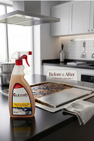 Cleanes Ağır Kir Ve Yanmış Yağ Çözücü 750 ML Güçlü Fırın Ocak Aspiratör Temiz...