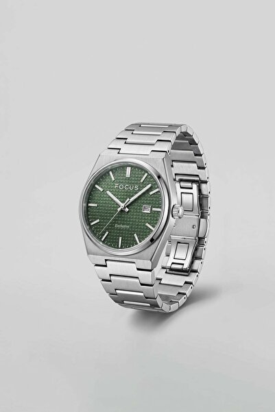 ablukaonline Men's Water Resistant Steel Cord Wristwatch Silver/Green