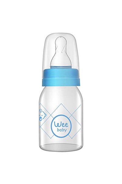 Wee Baby Silicone Classic Cherry Tip Glass Baby Bottle 125 ml - Blue
