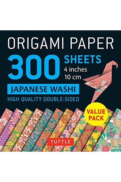 Ingram Origami Kağıdı Japon Washi Desenleri 4 İnç 10Cm 300 Yaprak Tuttle Orig...