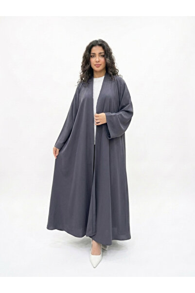 YOU ABAYA Abaya Liyan Double Cloche Plain with Korean Crepe Fabric Gray Color