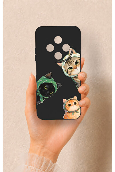 Vip Case Tecno Spark 30C Uyumlu Kedi Ekibi Desenli Silikon Kılıf
