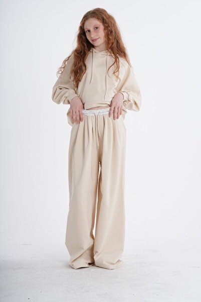 HayKids Kız Çocuk Kapüşonlu Oversize Takım - Bel ve Yaka Desen Detaylı Geniş ...
