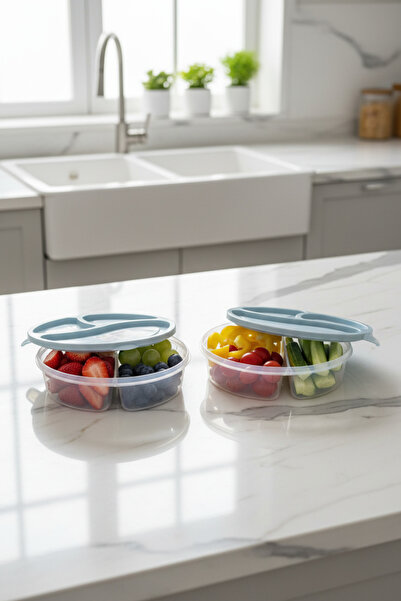 YAZICI 750 ml 3-Compartment Bpa Free Food Storage Container – Set of 2 |   Le...