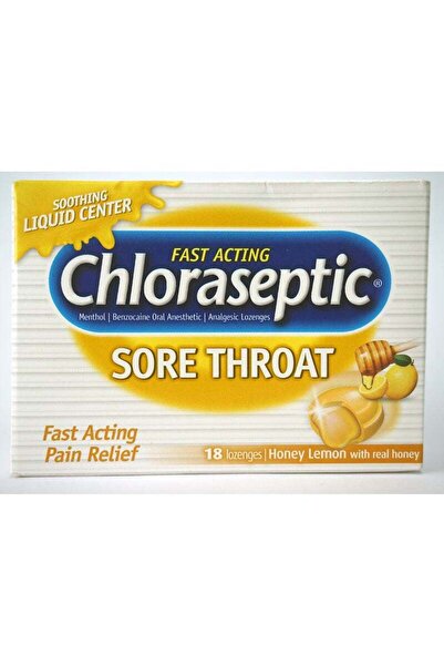 chloraseptic أقراص العسل والليمون لتخفيف آلام الحلق 18 قرص