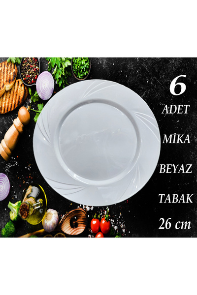 Partimarka Porselen Beyaz Renk Mika Tabaklar