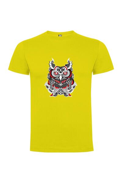 iLovePrints Crimson Alien Owl Tshirt