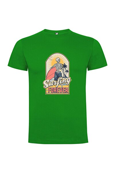 iLovePrints Surfing Skeleton Retro Label Tshirt