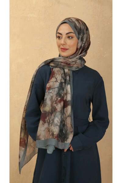 locella Desenli Vual Kraş Şal Gri
