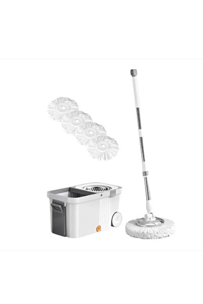 Next Trend 360 ° Set mop rotativ cu găleată centrifugă din oțel inoxidabil - ...