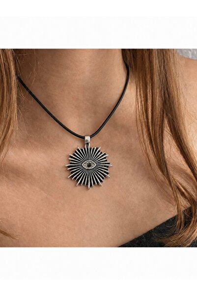 sleyshop Güneş Kolye Göz Kolye Siyah İpli Unisex Kolye Pinterest Kolye