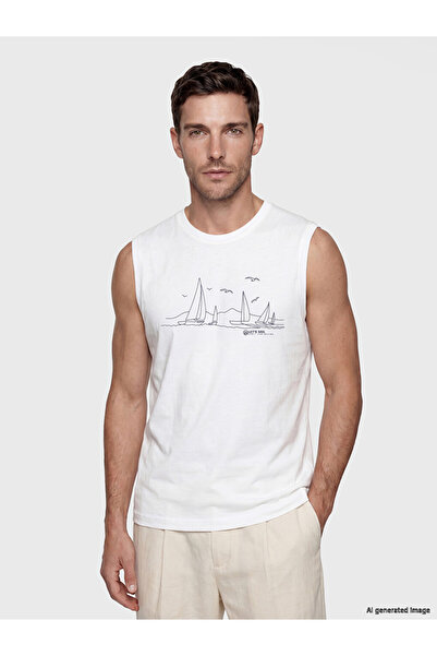 LC Waikiki Crew Neck Printed Men's Sleeveless T-Shirt
