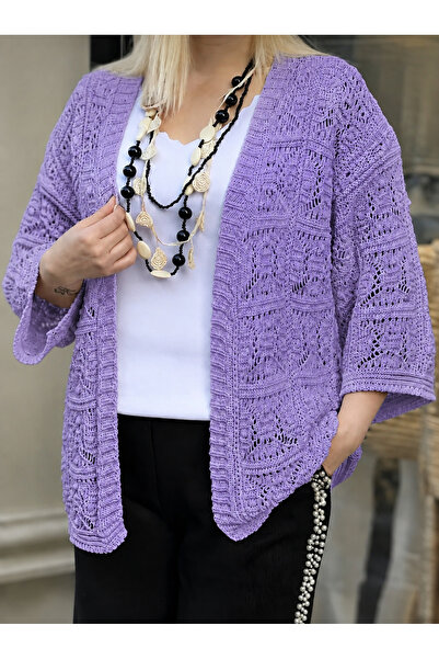 MADAM LİONESS Women's Openwork Knitwear Cardigan Seasonal Comfortable Fit Sty...