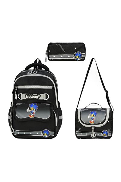 Baginn Men's 3-Piece Primary School Bag 40*30 cm Lunch Box Pencil Case Orthop...