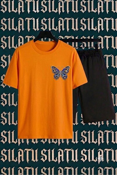SILATU Blue Butterfly Printed Shorts and T-Shirt Set