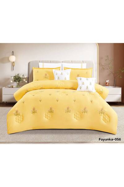 Asia Embroidered Bridal Quilt 8 Pieces |   Luxurious and Smooth Microfiber Qu...