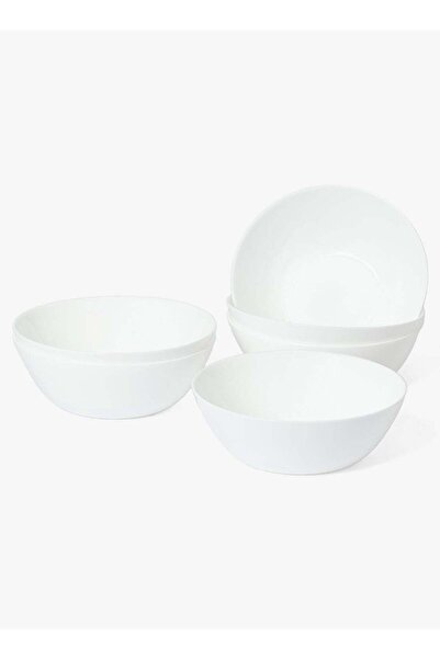 Noon East Set of 6 White Opal Glass Cereal and Soup Bowl, Dishwasher & Microw...