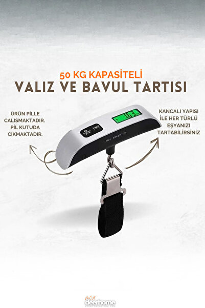 MCA Deerhome 50 KG Valiz El Çantası Ağırlık Ölçme Tartısı Minik Lcd Ekranlı K...
