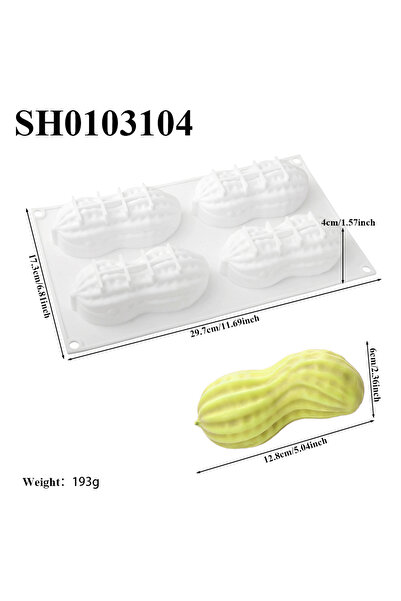 Choice1 SH0103104 1 or 4-Cell Peanut Design Food Grade French Mousse Cake Mou...