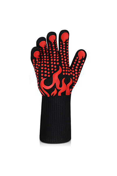 Choice red 1pc Universal Anti-Slip Heat-Resistant Barbecue Oven Gloves Firepr...