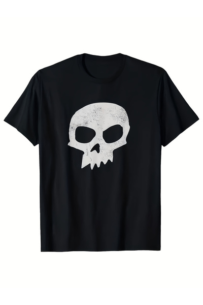 LİNA06 Men's Women's Vintage Distressed Skull Tear-Through Jeans T-Shirt Edgy...