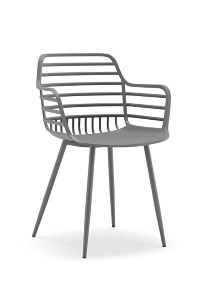 Candy Πολυπροπυλενική Πολυθρόνα CH534-GR Γκρι 52x56.5x81.5εκ. -005B