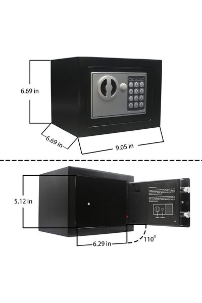 Generic Digital Safe Box with Key, Electronic Security Safe with Digital Keyp...