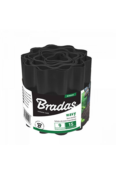 Bradas Separator gazon tip bordură din plastic ondulată, 9m x 20cm, negru