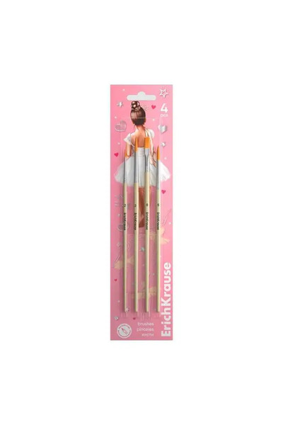 OEM Set de 4 pensule de pictură cu păr sintetic ErichKrause, mărimi 2, 3, 5 și 8