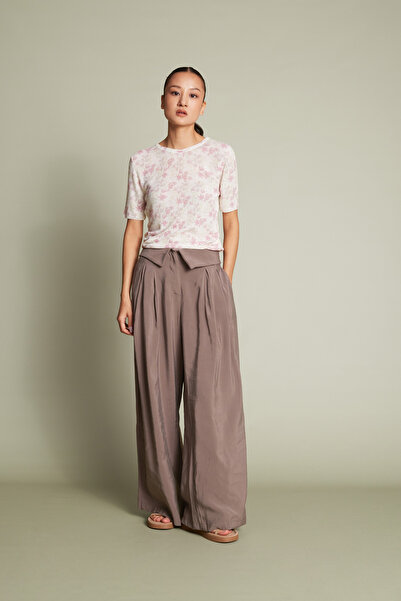 Nisan Foldable Belted Trousers Mink