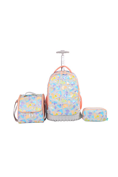 Moon 3 in 1 Kids Trolley Set - (18-Inch) Premium Kids School Bag with Lunch B...