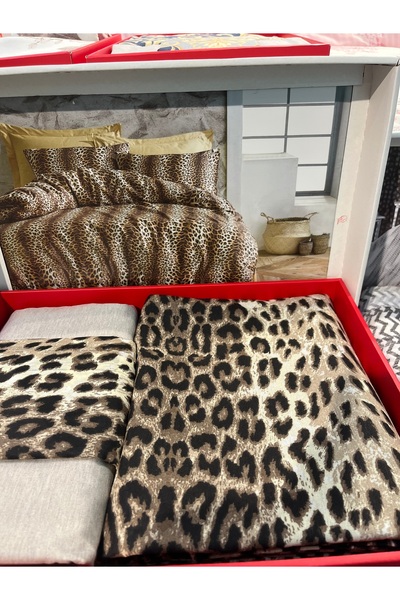 ENTİ Leopard Pattern Duvet Cover Set Double Size