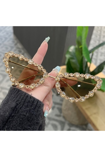 choice2 Tan 1Pc Women's Fashion Glasses New Style High-End Rhinestone Cat Eye...