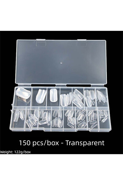 Choice clear 150pcs New Acrylic False Nail 15 Size Reusable Full Nail Tips Po...