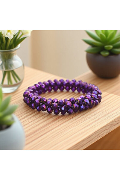 Choice Dark Purple Creative Bohemian Small Crystal Beads Woman Bracelet Vacat...