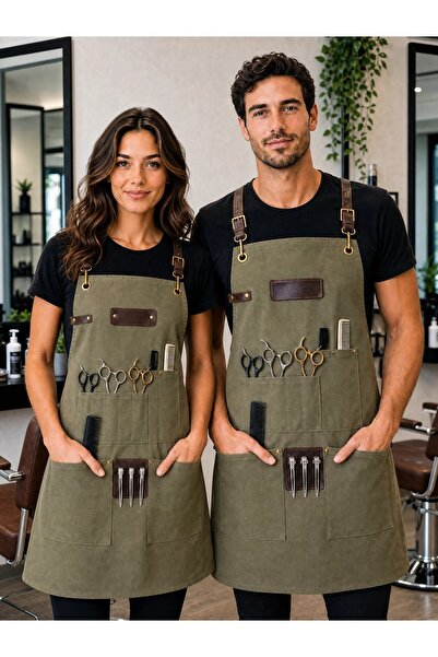 wren textile Kuaför önlüğü ithal bondit kıl tüy tutmaz su geçirmez çapraz ask...