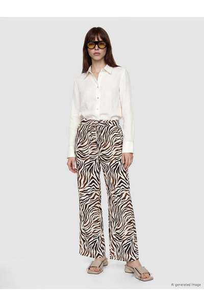LC Waikiki Pantaloni de damă florali cu talie elastică