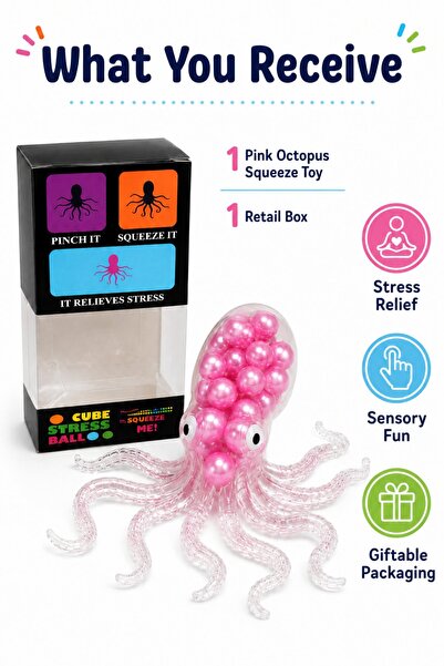 DAT Pearl Squishy Octopus Fidget Toy, Sea Animal Stress Relief Sensory Squeez...