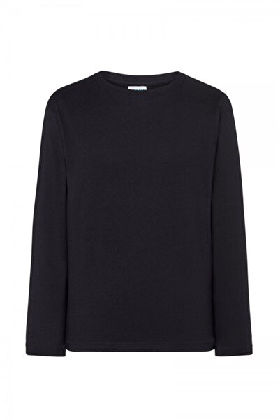 JHK Tricou cu mânecă lungă pentru copii, 100% bumbac, Sydney, negru