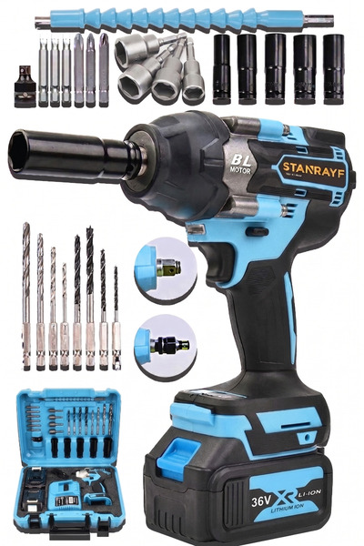 stanrayf Alman 560NM Kömürsüz Motor Çift Akülü Somun Sıkma Sökme Makinesi Tor...