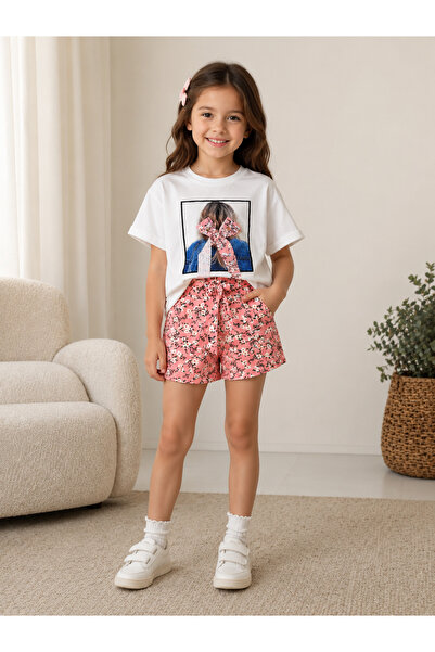 Kudela Detaylı Tshirt Şort Takım